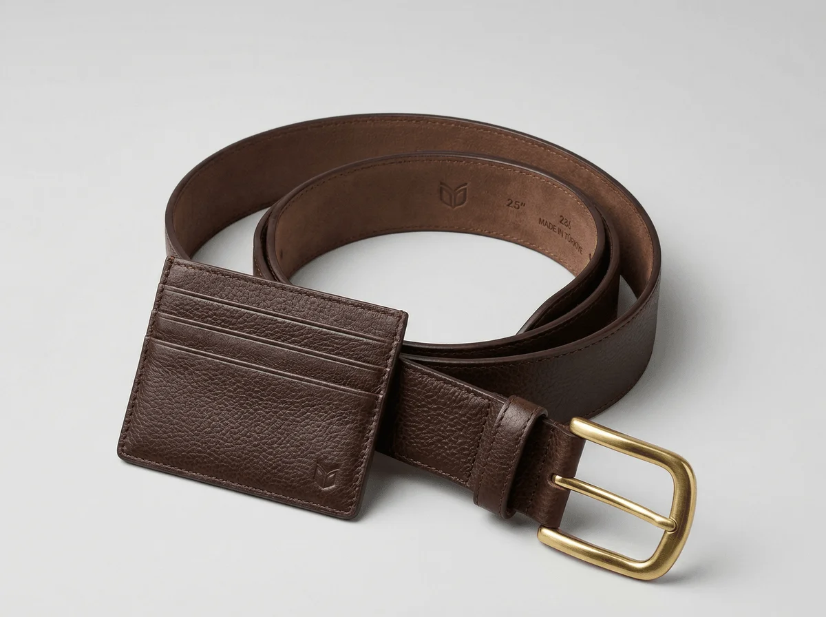 Leather Belt & Wallet Set